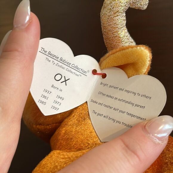 TY Beanie Babies Zodiac OX Plush 2000 TY Zodiac Collection Taurus - w/ Tag EUC - Picture 7 of 7